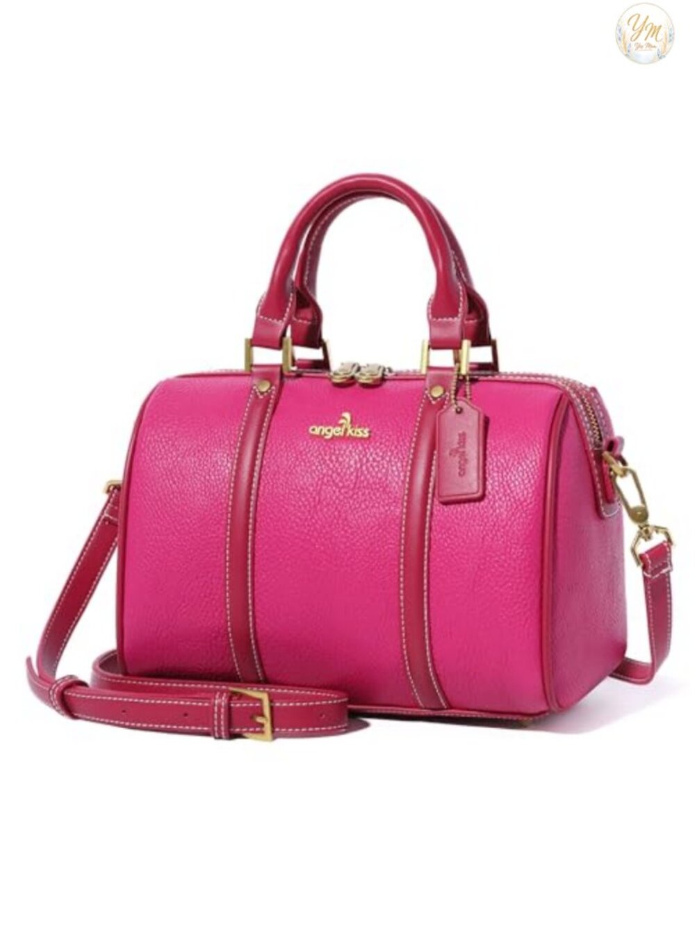 Satchel Purse Vegan Leather Top Handle with Crossbody Strap